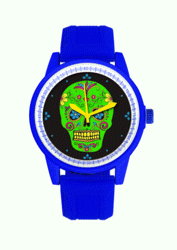 BLUE BAND/GREEN FACE DAY OF THE DEAD WATCH